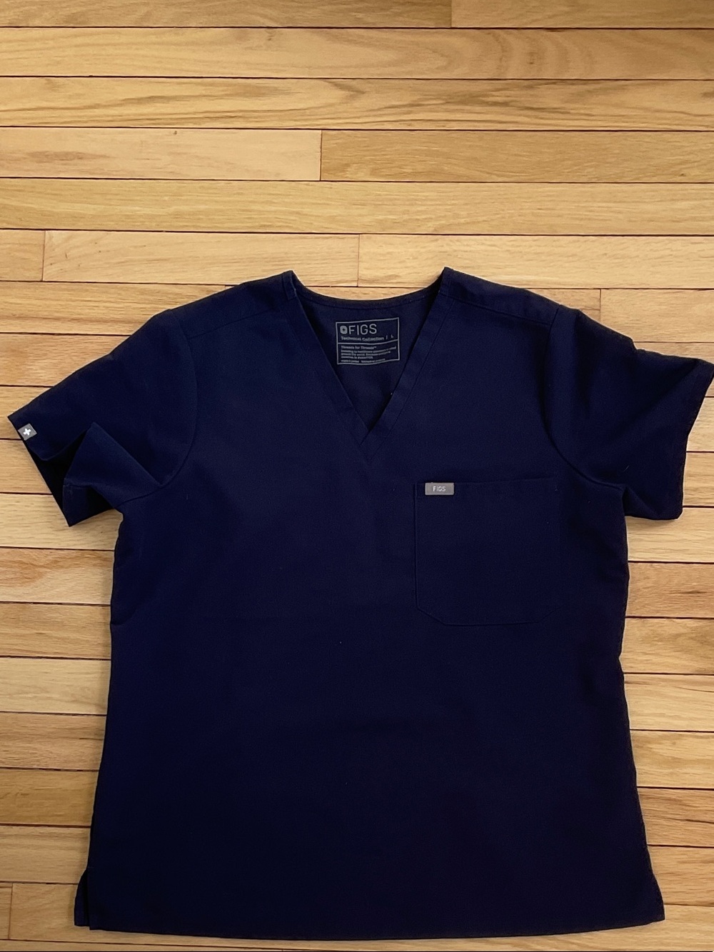 Figs Navy V-Neck Scrub Top